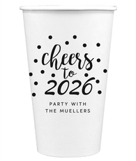 Confetti Dots Cheers to the New Year Paper Coffee Cups
