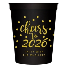 Confetti Dots Cheers to the New Year Stadium Cups