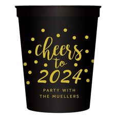 Confetti Dots Cheers to the New Year Stadium Cups