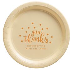 Confetti Dots Give Thanks Paper Plates