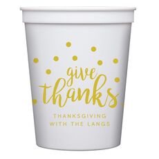 Confetti Dots Give Thanks Stadium Cups