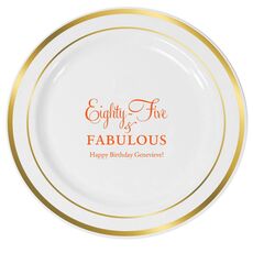 Eighty-Five & Fabulous Premium Banded Plastic Plates