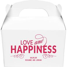 Love and Happiness Scroll Gable Favor Boxes