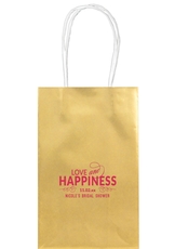 Love and Happiness Scroll Medium Twisted Handled Bags