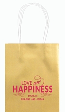 Love and Happiness Scroll Mini Twisted Handled Bags