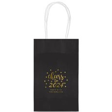 Confetti Dots Cheers to the New Year Medium Twisted Handled Bags