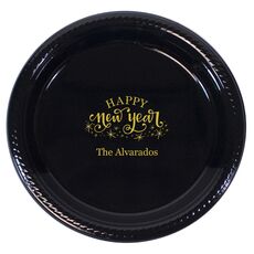 Hand Lettered Sparkle Happy New Year Plastic Plates