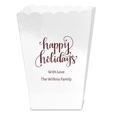 Hand Lettered Happy Holidays Mini Popcorn Boxes