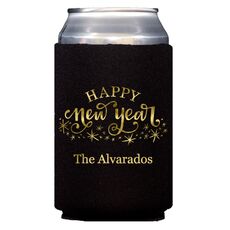 Hand Lettered Sparkle Happy New Year Collapsible Huggers