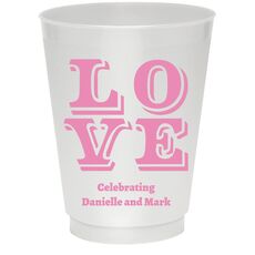 Retro Love Colored Shatterproof Cups