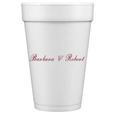 Formal Script Styrofoam Cups