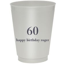 Large Number with Text Colored Shatterproof Cups