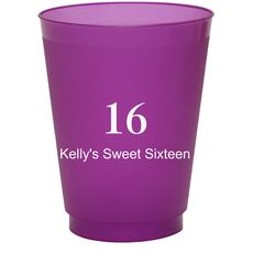 Large Number with Text Colored Shatterproof Cups