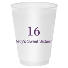 Large Number with Text Shatterproof Cups
