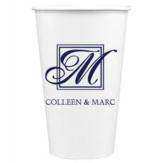 Framed Initial Plus Text Paper Coffee Cups