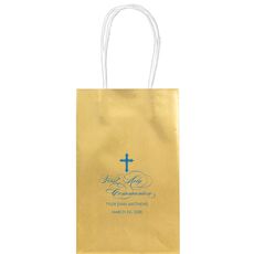 Fleur De Lis Cross Medium Twisted Handled Bags