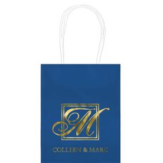Framed Initial Plus Text Mini Twisted Handled Bags