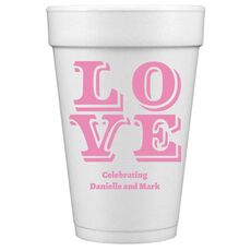 Retro Love Styrofoam Cups