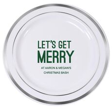 Let's Get Merry Premium Banded Plastic Plates