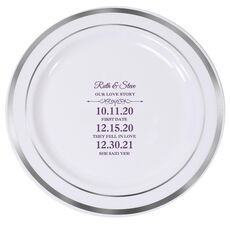 Our Love Story Premium Banded Plastic Plates
