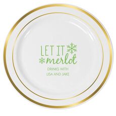 Let It Merlot Premium Banded Plastic Plates