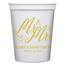 Mr. and Mrs. Hearts Stadium Cups