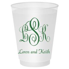 Script Monogram with Small Initials plus Text Shatterproof Cups