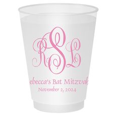 Script Monogram with Small Initials plus Text Shatterproof Cups