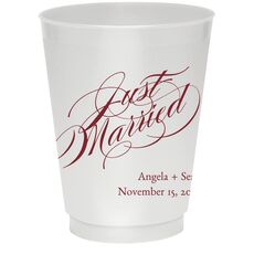 Romantic Just Married Colored Shatterproof Cups