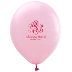 Script Monogram with Small Initials plus Text Latex Balloons