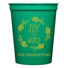 Joy to the World Wreath Stadium Cups