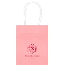 Script Monogram with Small Initials plus Text Mini Twisted Handled Bags