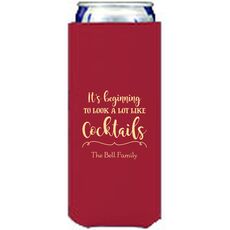 It's Beginning To Look A Lot Like Cocktails Collapsible Slim Koozies