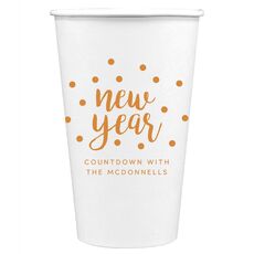 Confetti Dots New Year Paper Coffee Cups