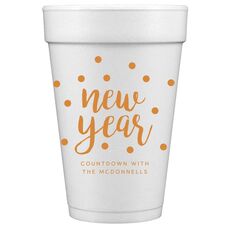 Confetti Dots New Year Styrofoam Cups