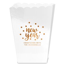 Confetti Dots New Year Mini Popcorn Boxes