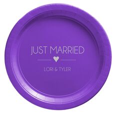 Just Married with Heart Paper Plates