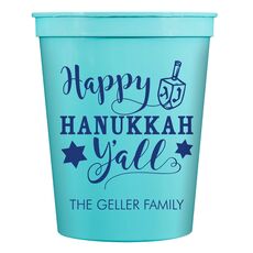 Happy Hanukkah Y'all Stadium Cups