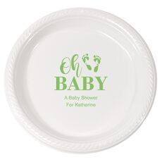 Oh Baby with Baby Feet Plastic Plates