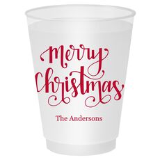 Hand Lettered Merry Christmas Shatterproof Cups