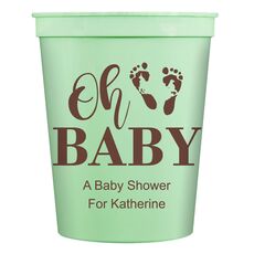 Oh Baby with Baby Feet Stadium Cups