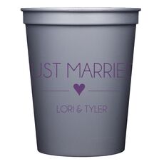 Just Married with Heart Stadium Cups
