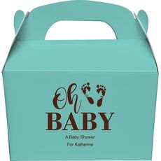 Oh Baby with Baby Feet Gable Favor Boxes