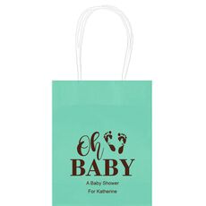 Oh Baby with Baby Feet Mini Twisted Handled Bags