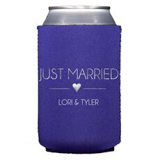 Just Married with Heart Collapsible Koozies
