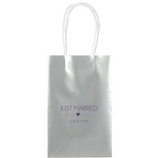 Just Married with Heart Medium Twisted Handled Bags