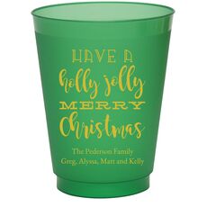 Holly Jolly Christmas Colored Shatterproof Cups