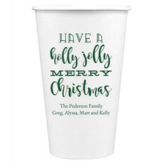 Holly Jolly Christmas Paper Coffee Cups