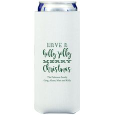 Holly Jolly Christmas Collapsible Slim Koozies