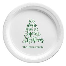 Hand Lettered We Wish You A Merry Christmas Paper Plates